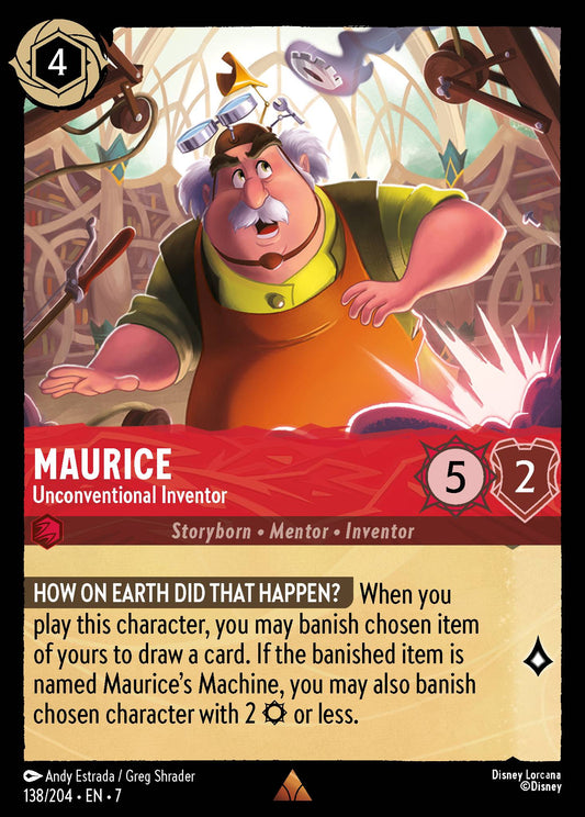 Maurice - Unconventional Inventor - Rare Normal Disney Lorcana card from Archazia's Island