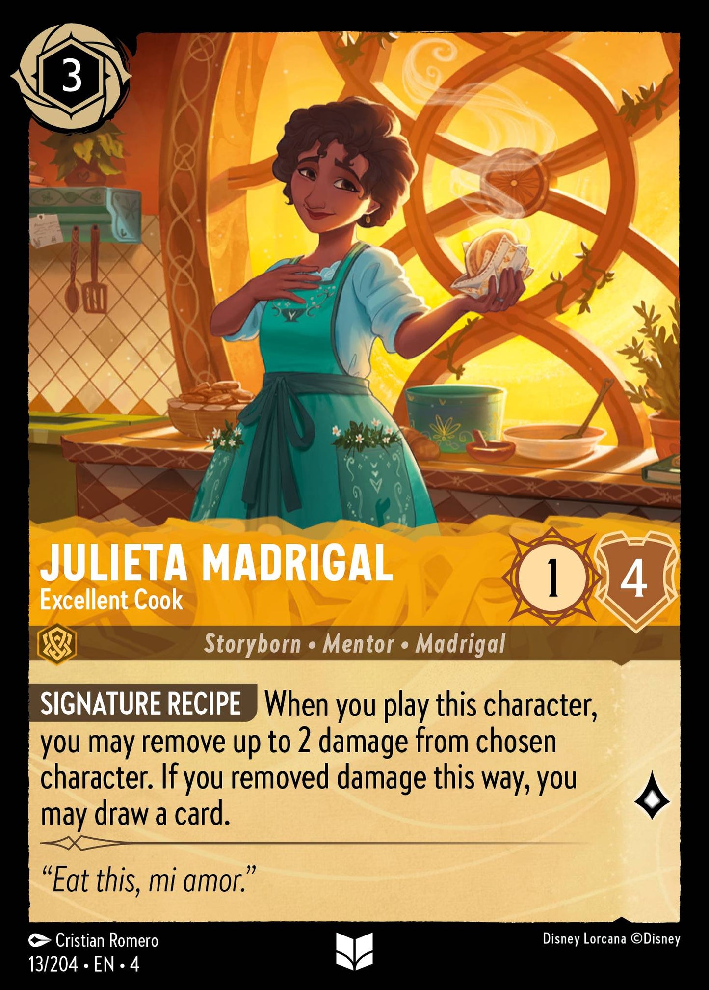 Julieta Madrigal - Excellent Cook - Uncommon Normal Disney Lorcana card from Ursula's Return