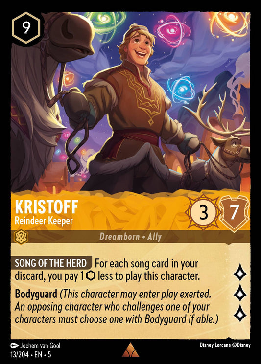 Kristoff - Reindeer Keeper - Rare Normal Disney Lorcana card from Shimmering Skies
