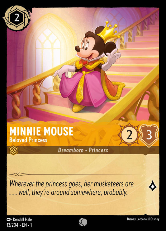 Minnie Mouse - Beloved Princess - Common Normal Disney Lorcana card from The First Chapter