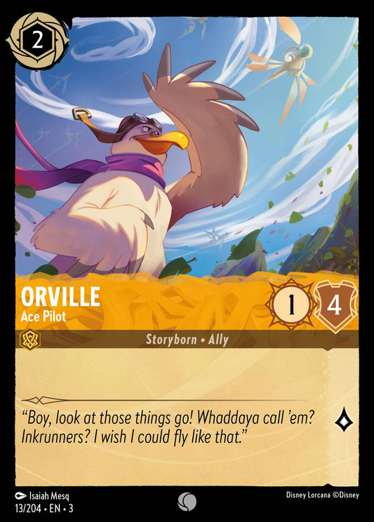 Orville - Ace Pilot - Common Normal Disney Lorcana card from Into the Inklands