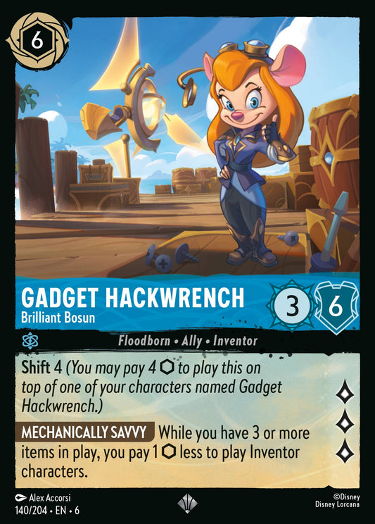 Gadget Hackwrench - Brilliant Bosun - Super Rare Normal Disney Lorcana card from Azurite Sea