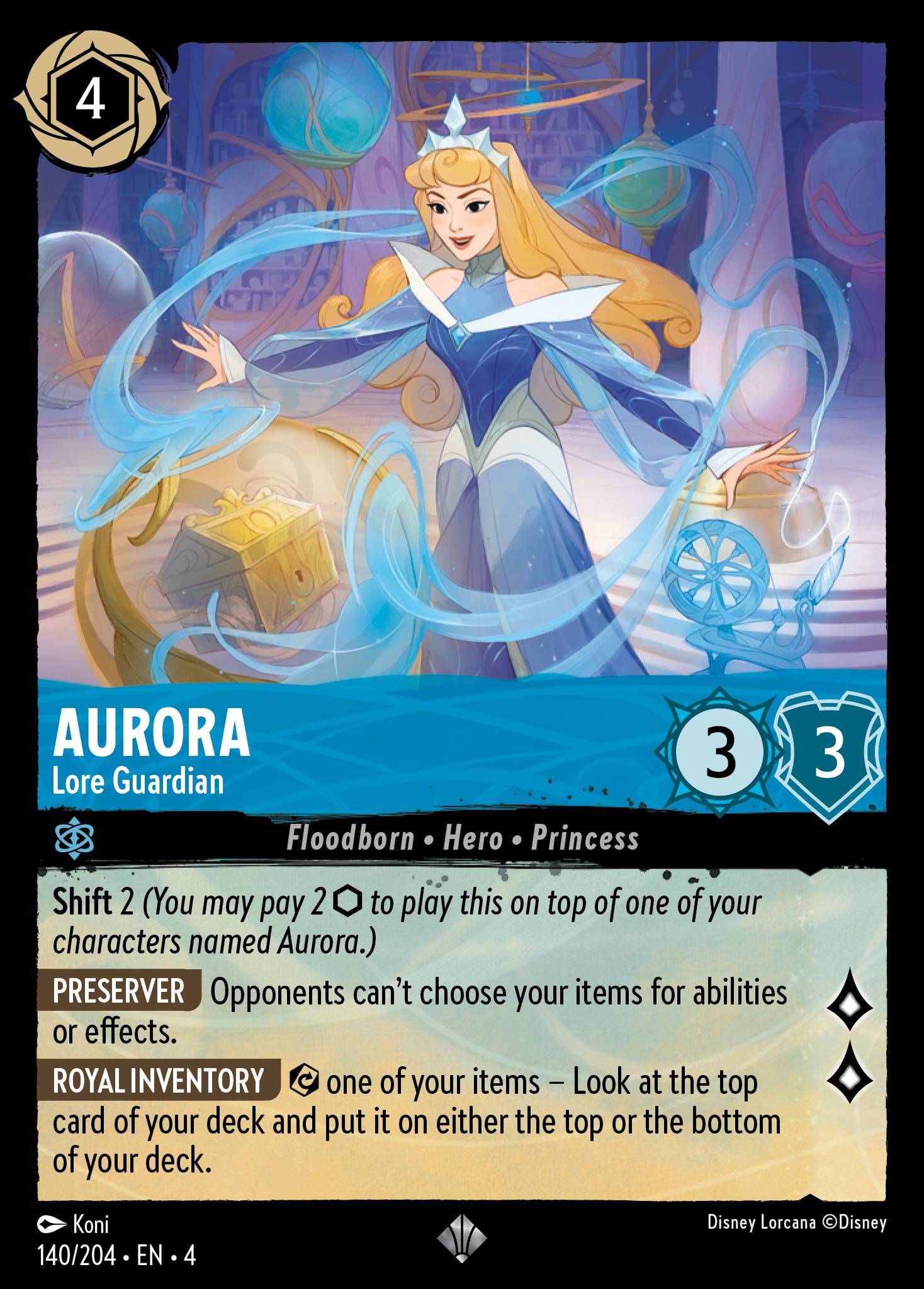 Aurora - Lore Guardian - Super Rare Normal Disney Lorcana card from Ursula's Return