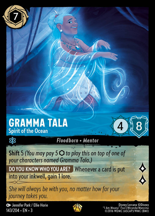 Gramma Tala - Spirit of the Ocean - Legendary Normal Disney Lorcana card from Into the Inklands