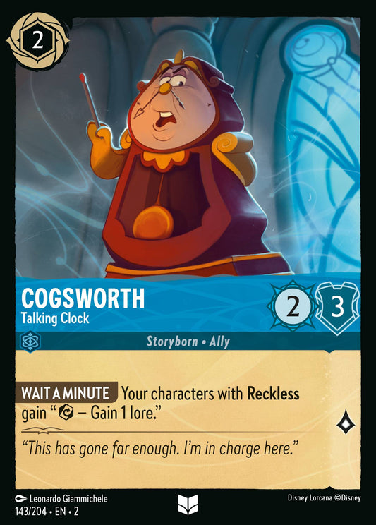 Cogsworth - Talking Clock - Uncommon Normal Disney Lorcana card from Rise of the Floodborn