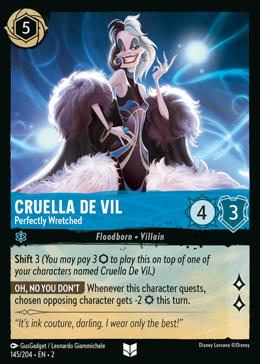 Cruella De Vil - Perfectly Wretched - Uncommon Normal Disney Lorcana card from Rise of the Floodborn