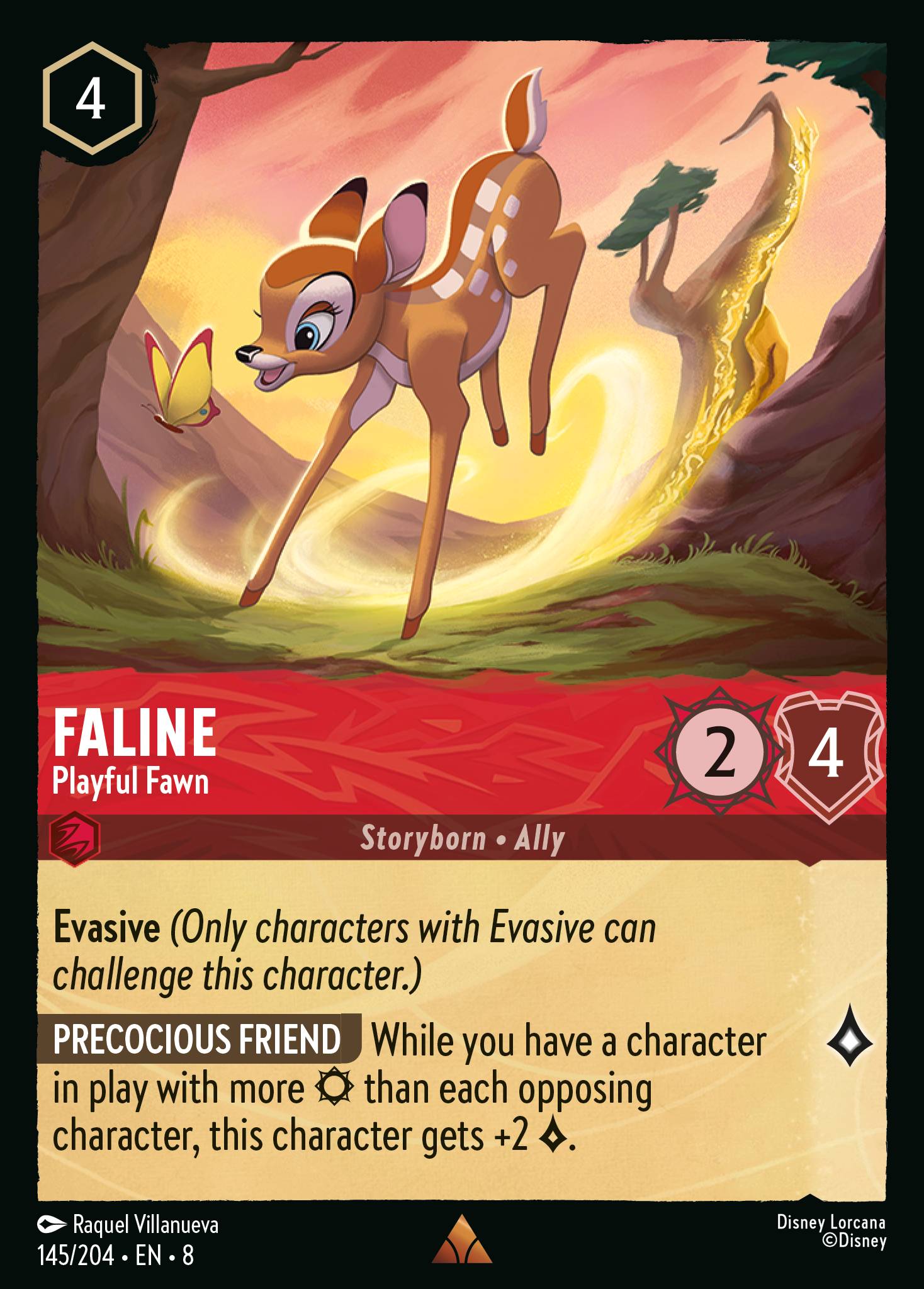 Faline - Playful Fawn - Rare Normal Disney Lorcana card from The Reign of Jafar