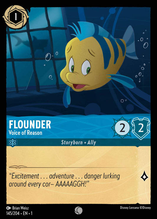 Flounder - Voice of Reason - Common Normal Disney Lorcana card from The First Chapter