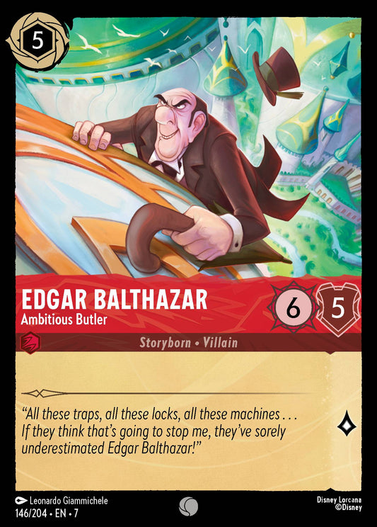 Edgar Balthazar - Ambitious Butler - Common Normal Disney Lorcana card from Archazia's Island