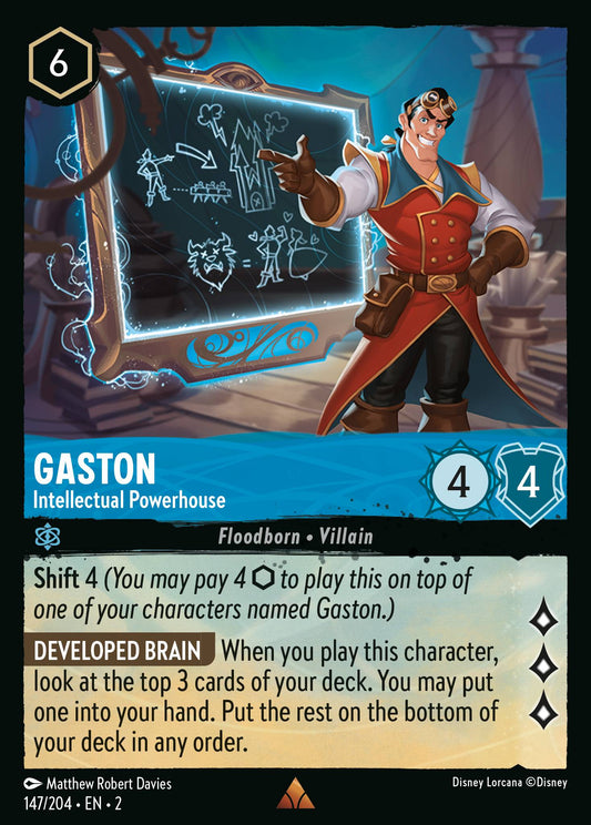 Gaston - Intellectual Powerhouse - Rare Normal Disney Lorcana card from Rise of the Floodborn