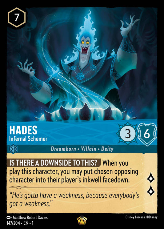 Hades - Infernal Schemer - Legendary Normal Disney Lorcana card from The First Chapter