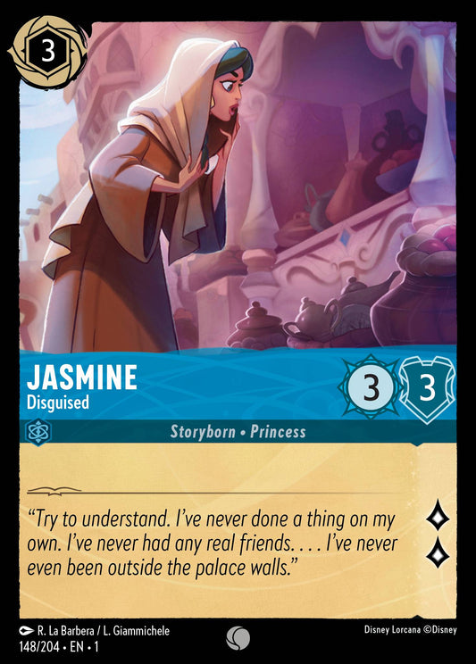 Jasmine - Disguised - Common Normal Disney Lorcana card from The First Chapter