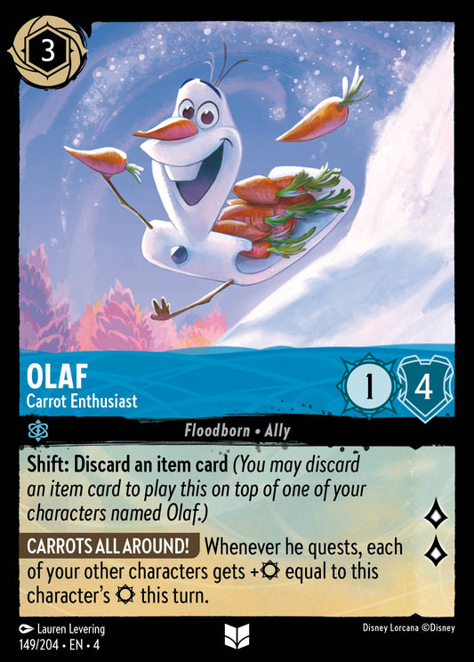 Olaf - Carrot Enthusiast - Uncommon Normal Disney Lorcana card from Ursula's Return