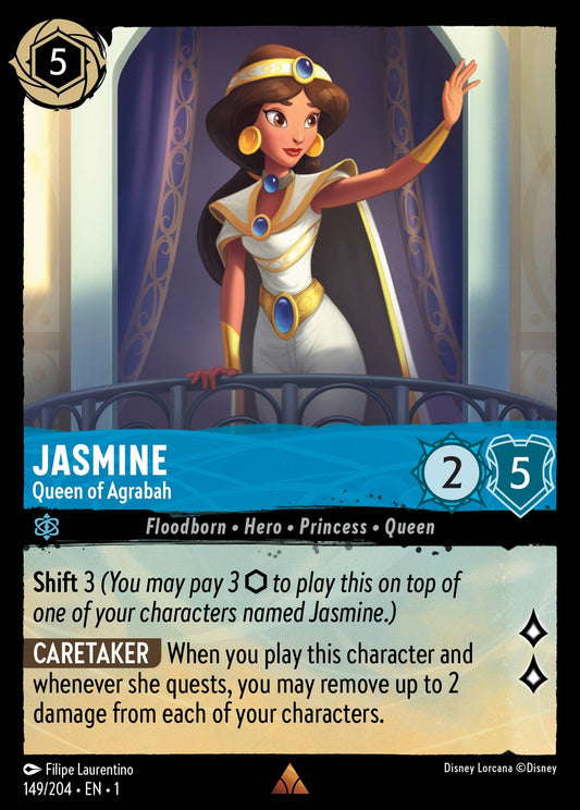 Jasmine - Queen of Agrabah - Rare Normal Disney Lorcana card from The First Chapter