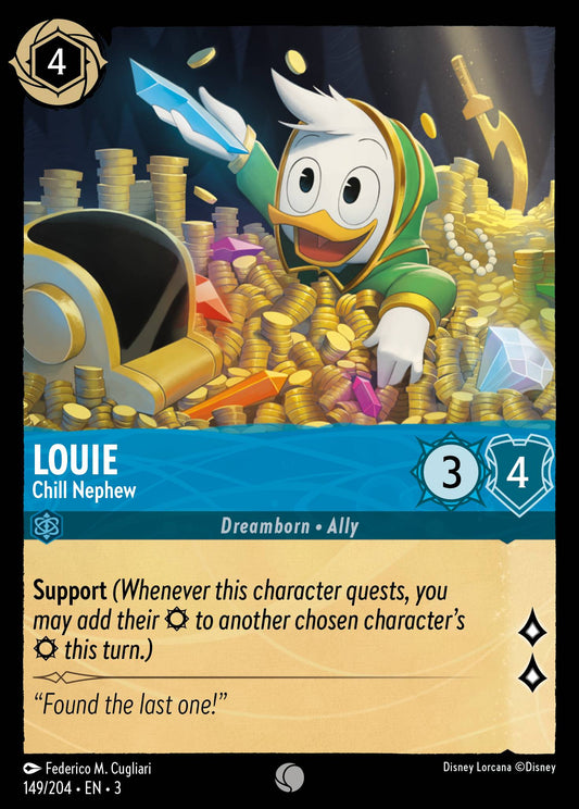 Louie - Chill Nephew - Common Normal Disney Lorcana card from Into the Inklands