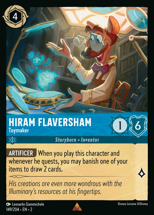 Hiram Flaversham - Toymaker - Rare Normal Disney Lorcana card from Rise of the Floodborn