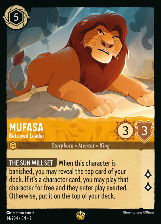 Mufasa - Betrayed Leader - Legendary Normal Disney Lorcana card from Rise of the Floodborn