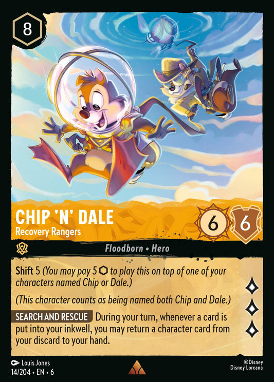Chip 'n' Dale - Recovery Rangers - Rare Normal Disney Lorcana card from Azurite Sea
