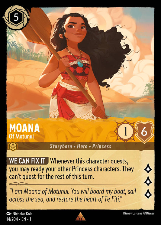 Moana - Of Motunui - Rare Normal Disney Lorcana card from The First Chapter