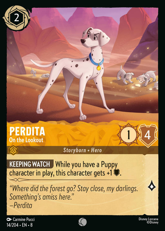 Perdita - On the Lookout - Common Normal Disney Lorcana card from The Reign of Jafar