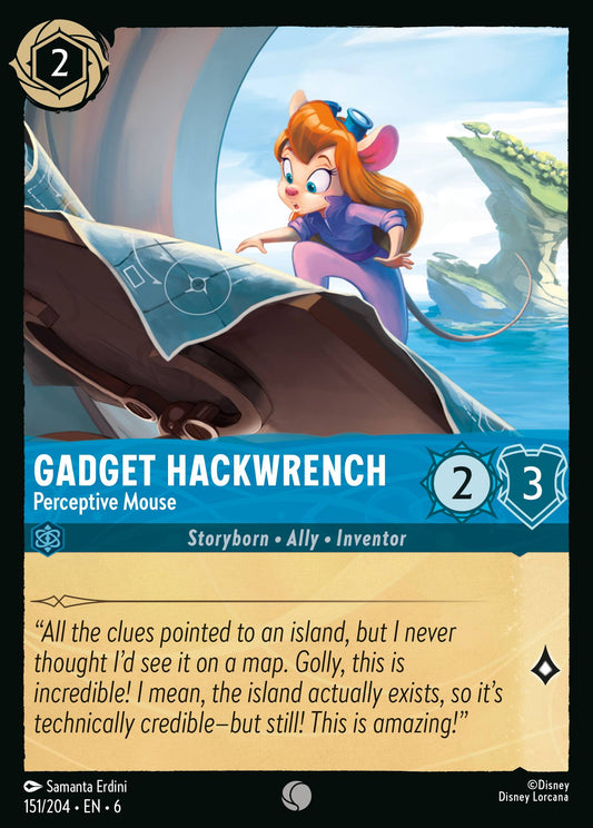 Gadget Hackwrench - Perceptive Mouse - Common Normal Disney Lorcana card from Azurite Sea
