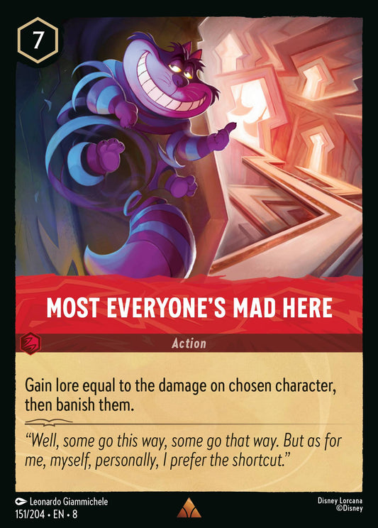 Most Everyone's Mad Here - Rare Normal Disney Lorcana card from The Reign of Jafar