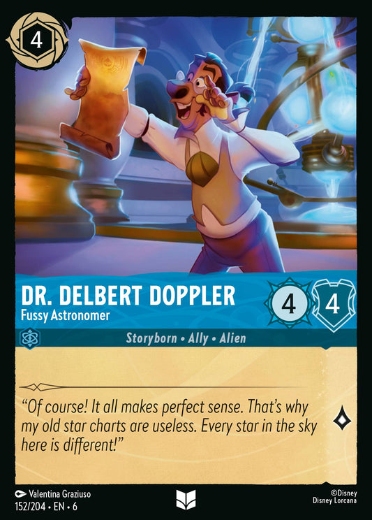 Dr. Delbert Doppler - Fussy Astronomer - Uncommon Normal Disney Lorcana card from Azurite Sea