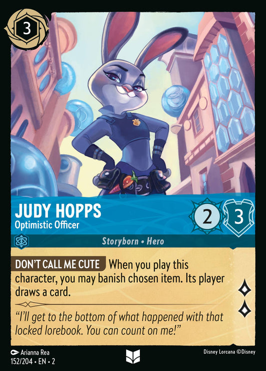 Judy Hopps - Optimistic Officer - Uncommon Normal Disney Lorcana card from Rise of the Floodborn