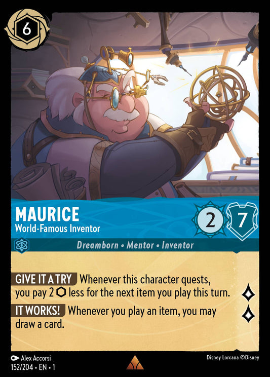 Maurice - World-Famous Inventor - Rare Normal Disney Lorcana card from The First Chapter