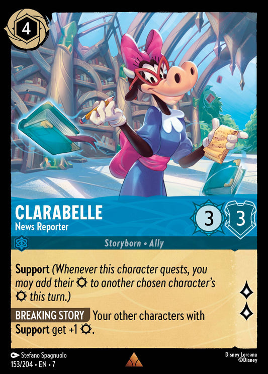 Clarabelle - News Reporter - Rare Normal Disney Lorcana card from Archazia's Island
