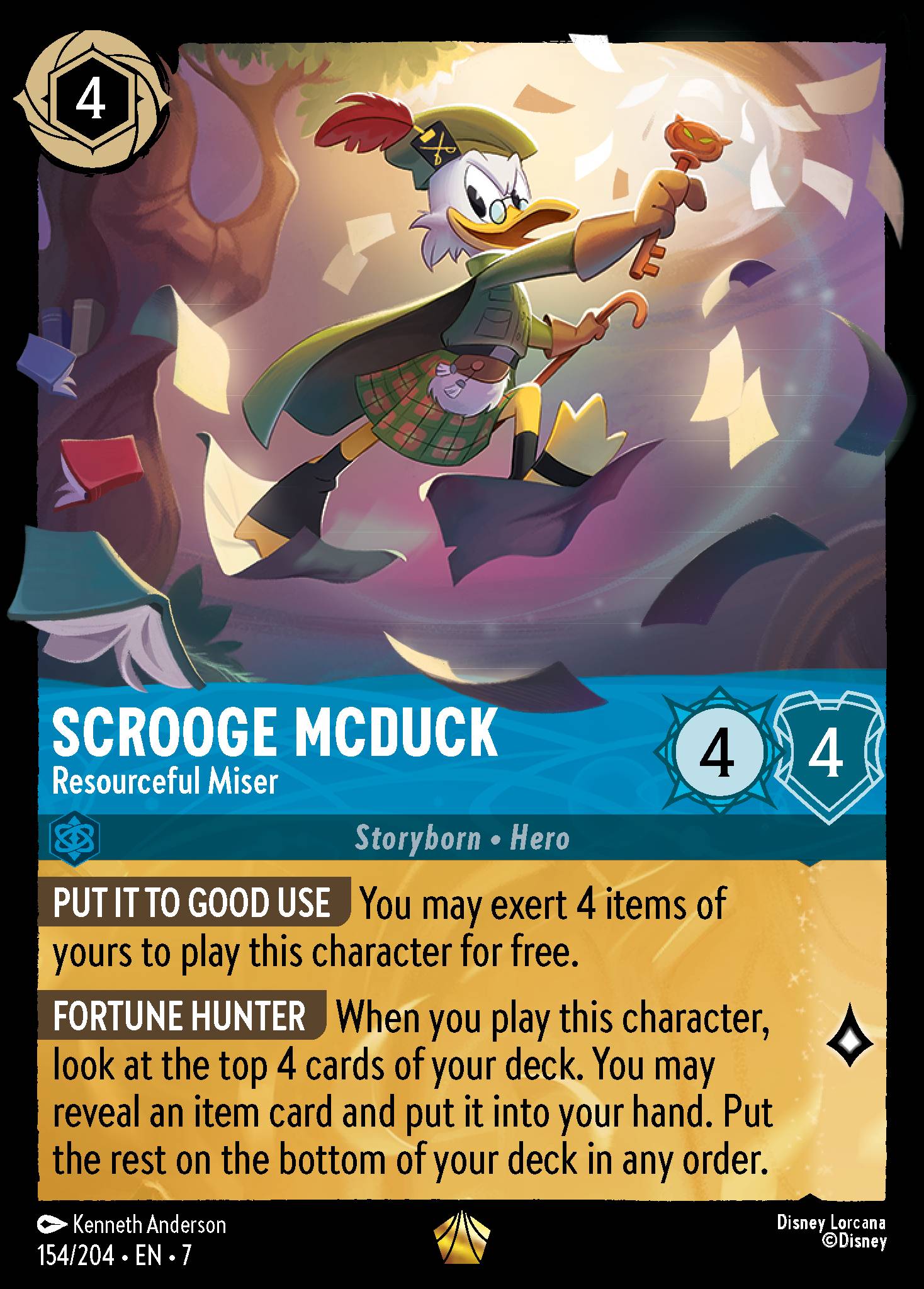 Scrooge McDuck - Resourceful Miser - Legendary Normal Disney Lorcana card from Archazia's Island