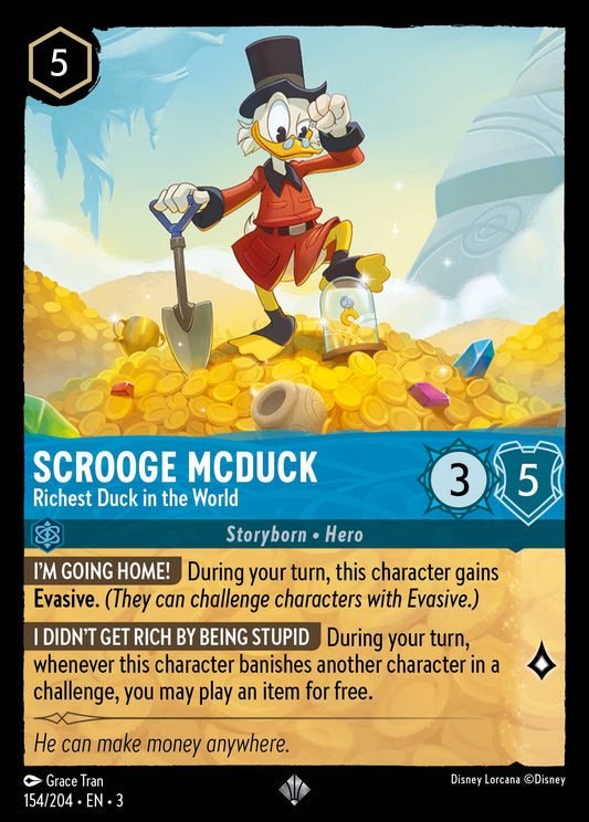 Scrooge McDuck - Richest Duck in the World - Super Rare Normal Disney Lorcana card from Into the Inklands