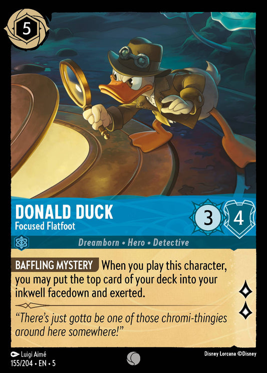 Donald Duck - Focused Flatfoot - Common Normal Disney Lorcana card from Shimmering Skies