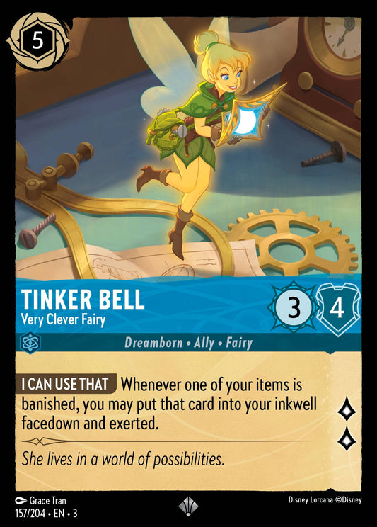 Tinker Bell - Very Clever Fairy - Super Rare Normal Disney Lorcana card from Into the Inklands