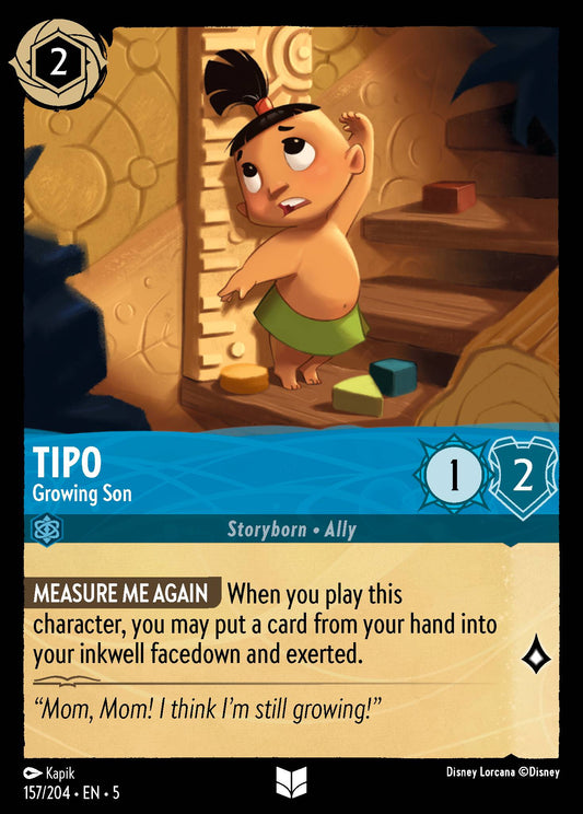 Tipo - Growing Son - Uncommon Normal Disney Lorcana card from Shimmering Skies