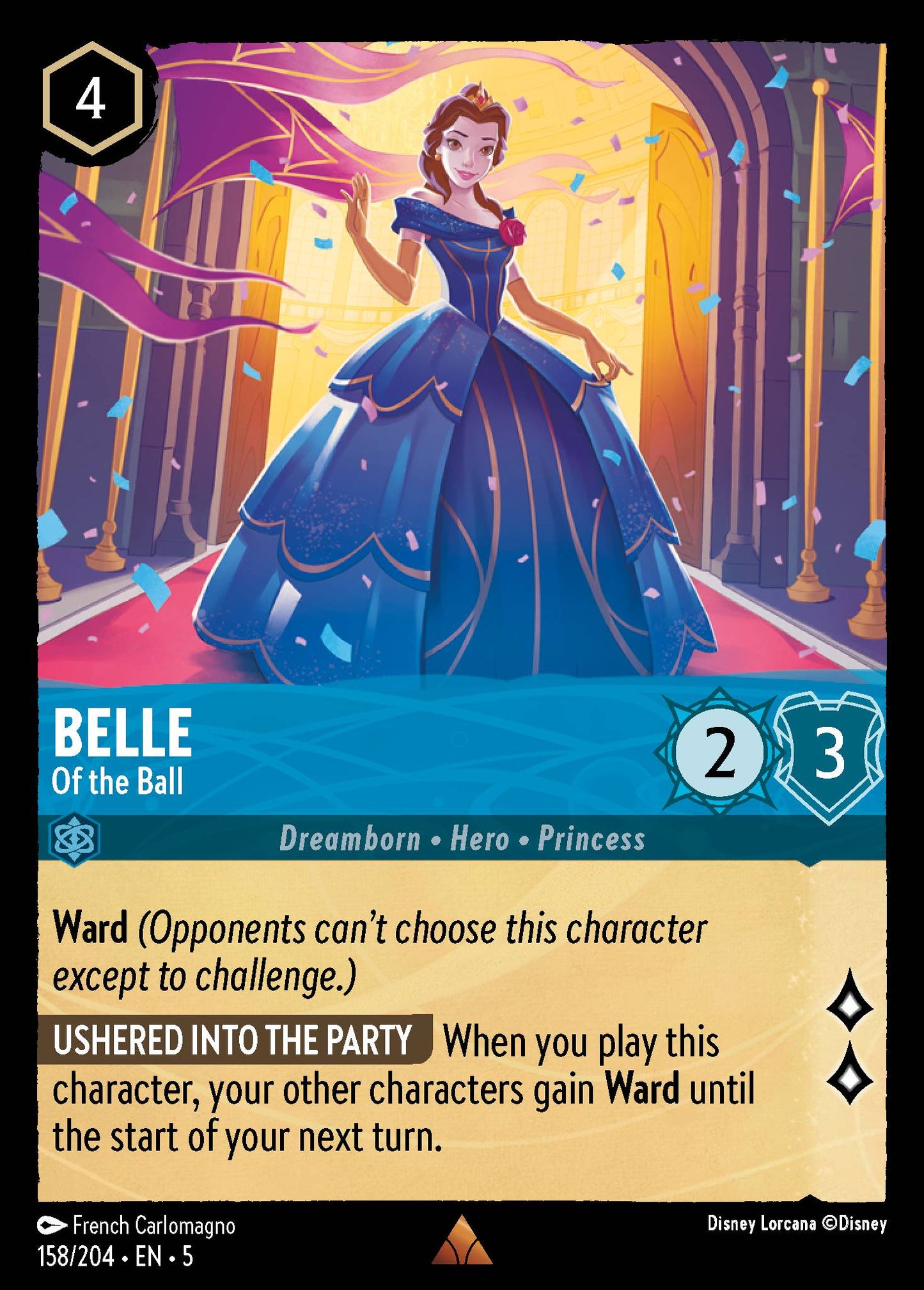 Belle - Of the Ball - Rare Normal Disney Lorcana card from Shimmering Skies