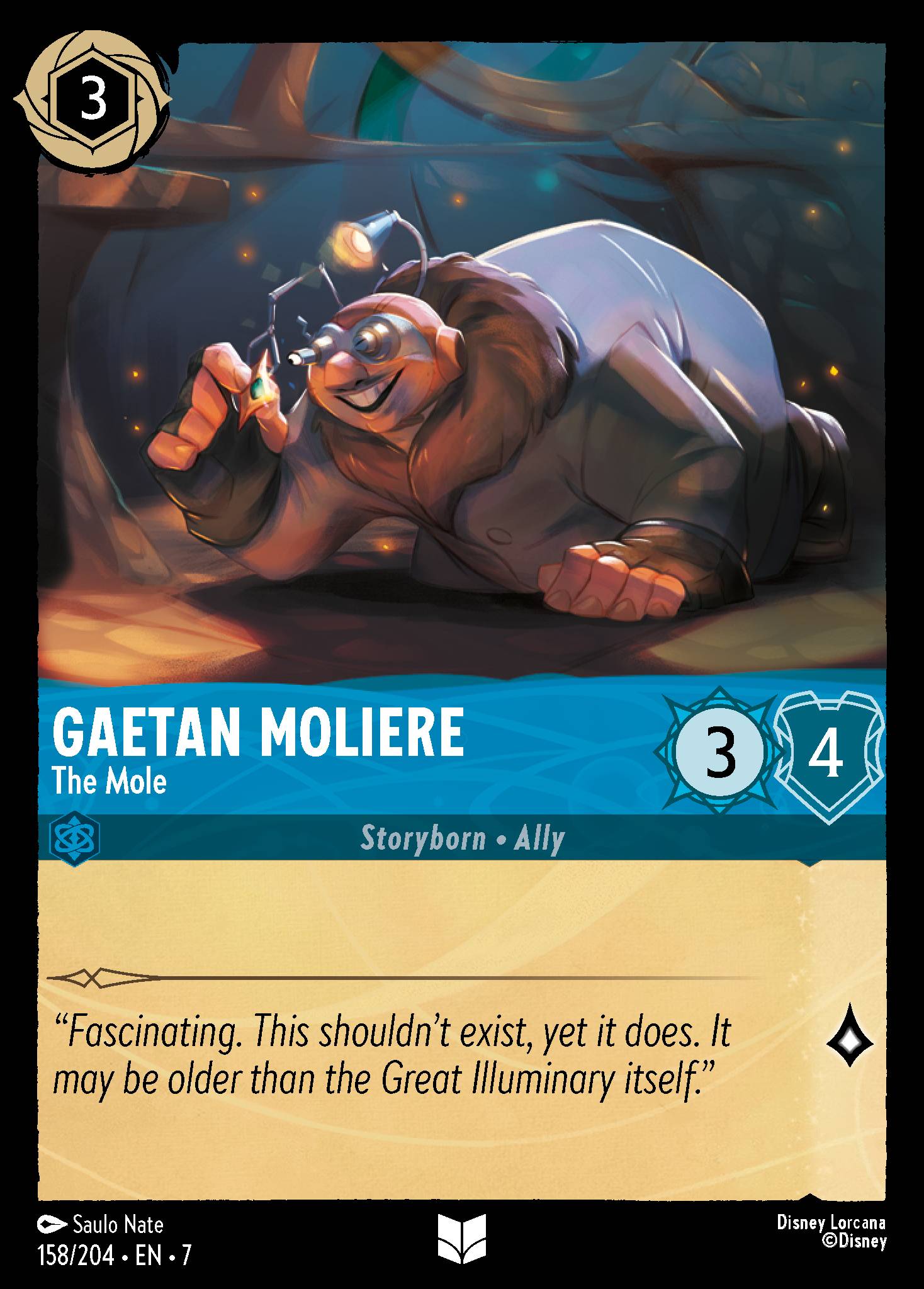 Gaetan Moliere - The Mole - Uncommon Normal Disney Lorcana card from Archazia's Island