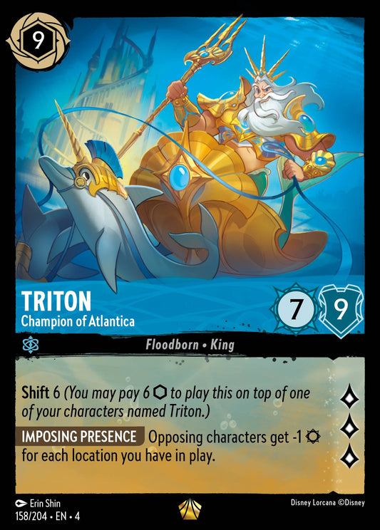 Triton - Champion of Atlantica - Legendary Normal Disney Lorcana card from Ursula's Return