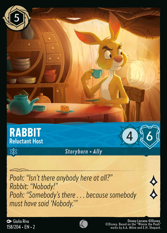 Rabbit - Reluctant Host - Common Normal Disney Lorcana card from Rise of the Floodborn