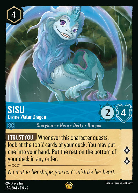 Sisu - Divine Water Dragon - Legendary Normal Disney Lorcana card from Rise of the Floodborn