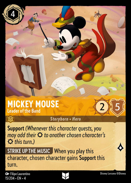 Mickey Mouse - Leader of the Band - Uncommon Normal Disney Lorcana card from Ursula's Return