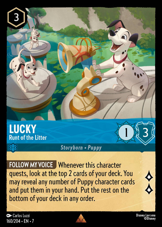 Lucky - Runt of the Litter - Rare Normal Disney Lorcana card from Archazia's Island