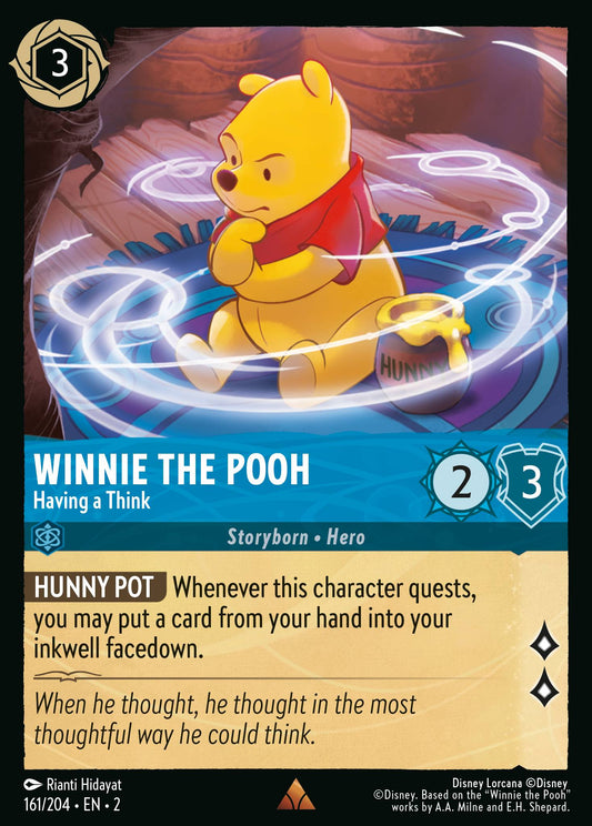 Winnie the Pooh - Having a Think - Rare Normal Disney Lorcana card from Rise of the Floodborn