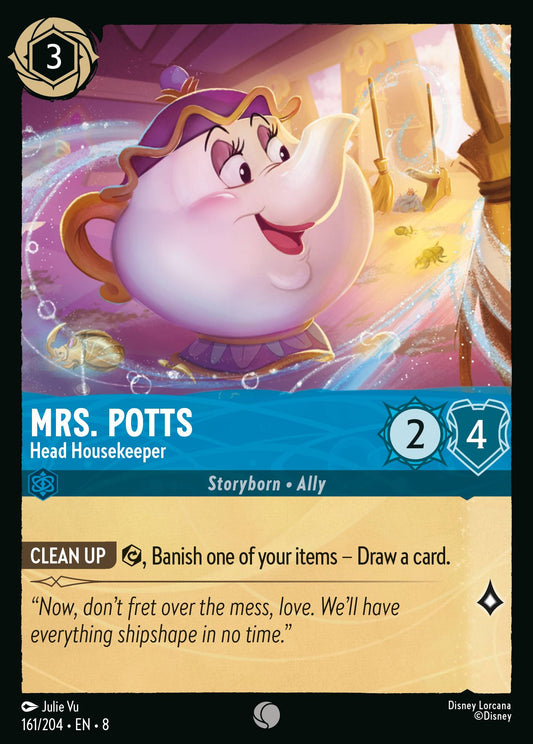 Mrs. Potts - Head Housekeeper - Common Normal Disney Lorcana card from The Reign of Jafar