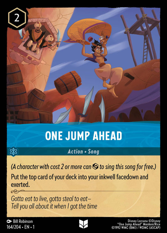 One Jump Ahead - Uncommon Normal Disney Lorcana card from The First Chapter