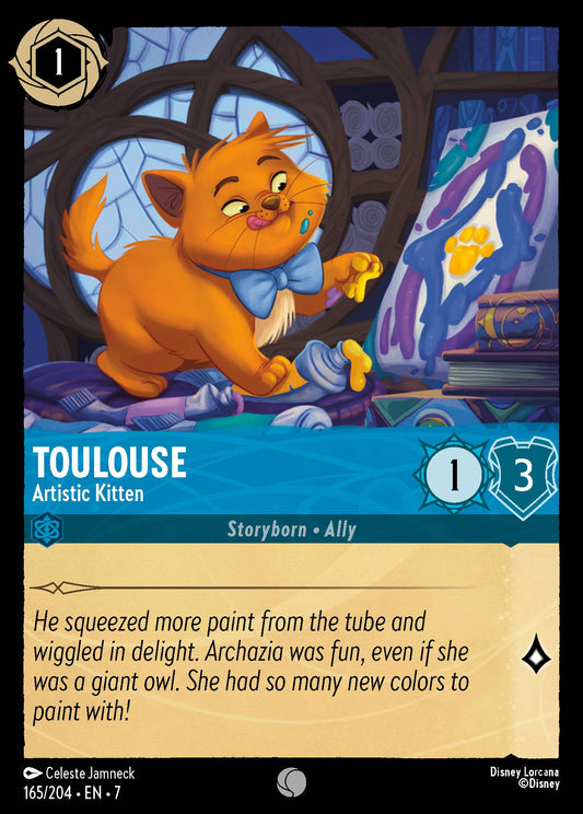 Toulouse - Artistic Kitten - Common Normal Disney Lorcana card from Archazia's Island