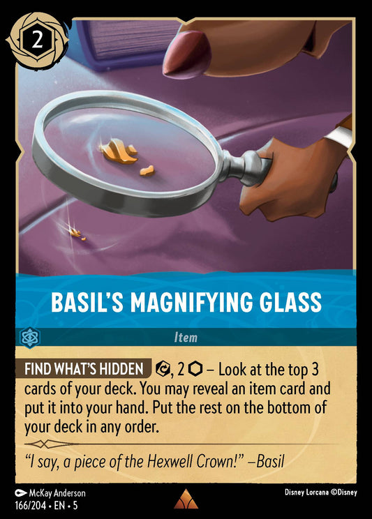 Basil's Magnifying Glass - Rare Normal Disney Lorcana card from Shimmering Skies