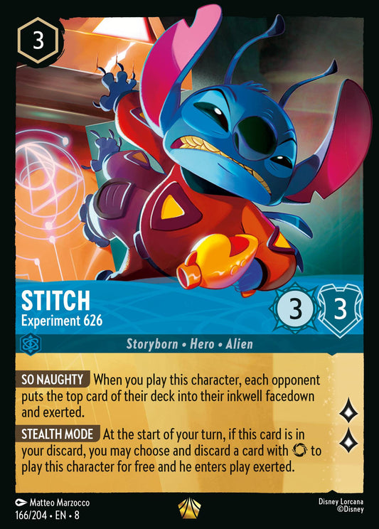 Stitch - Experiment 626 - Legendary Normal Disney Lorcana card from The Reign of Jafar