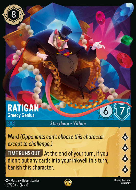 Ratigan - Greedy Genius - Legendary Normal Disney Lorcana card from The Reign of Jafar