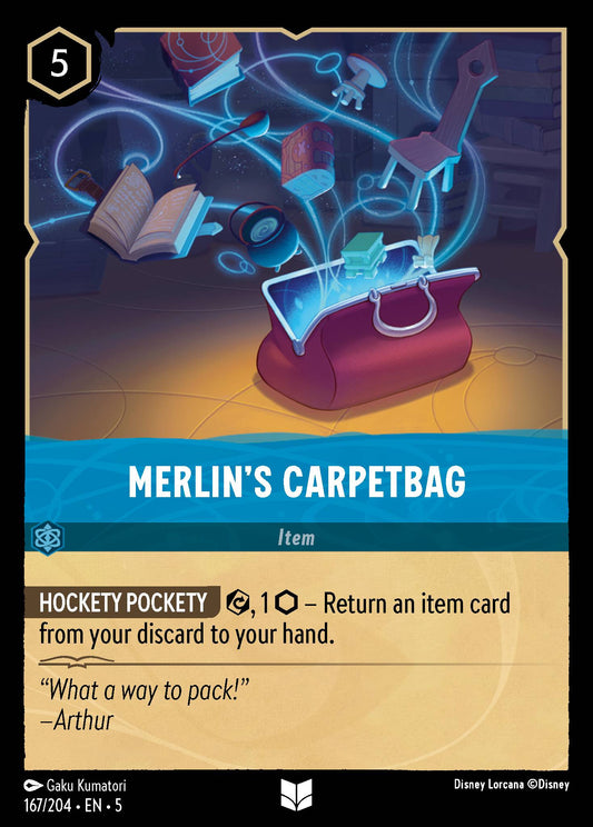 Merlin's Carpetbag - Uncommon Normal Disney Lorcana card from Shimmering Skies